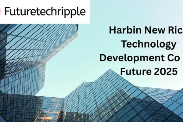 "Harbin New Rich Technology Development Co Ltd Future 2025 company buildings by FutureTechRipple"