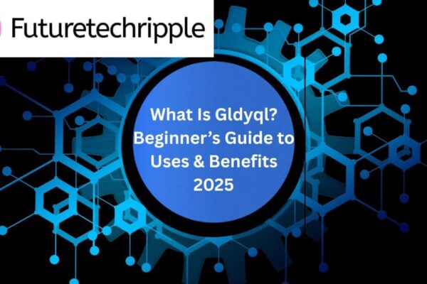 What is Gldyql beginner’s guide 2025 showing digital automation network with futuristic technology background