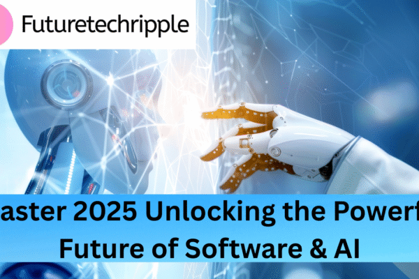 Laaster 2025: Unlocking the Powerful Future of Software & AI blog header image by futuretechripple showing robotic communication