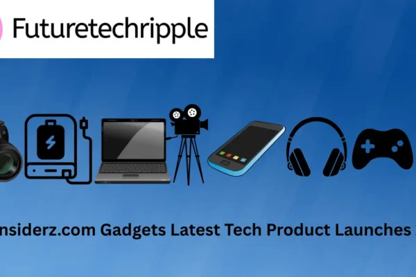 TechInsiderz.com Gadgets: Latest Tech Product Launches 2025 on blue background.